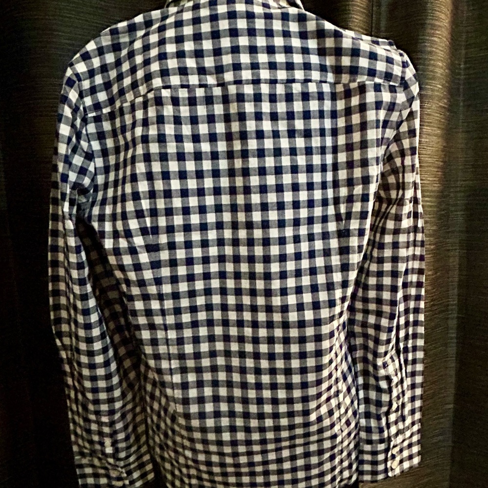 J. Crew Navy and White Gingham Button-Front Shirt - Picture 3 of 12